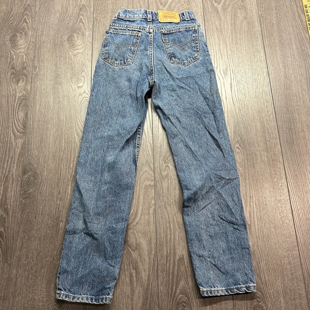 Vintage Levis 550 Orange Tab Slim Fit Jeans Kids Size 12 Medium Wash Denim 21x25